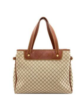 Celine Macadam Pattern Handbag Canvas Leather